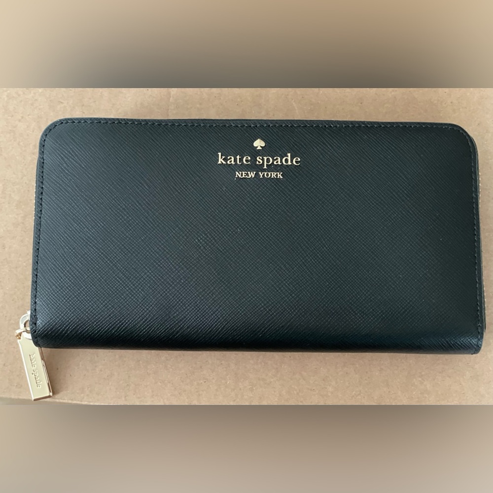 Kate Spade Black Wallet with Gold Accents